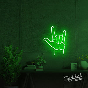 "Rock On!" (Hand) Neon Sign