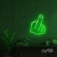 Load image into Gallery viewer, middle finger neon sign
