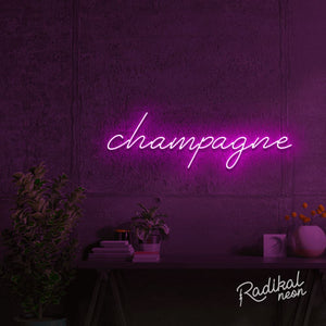 Champagne Neon Sign - Hot Pink