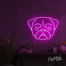Load image into Gallery viewer, Pug Dog Neon Sign
