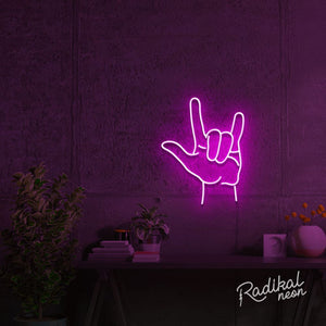 "Rock On!" (Hand) Neon Sign