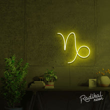 Load image into Gallery viewer, Capricorn Astrology Neon Sign - Lemon Yellow
