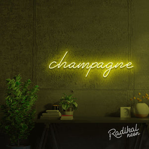 Champagne Neon Sign - Lemon Yellow