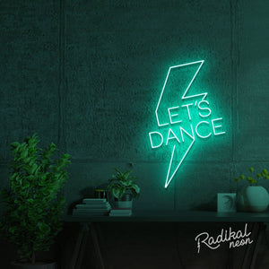 "Let’s Dance" Bowie Neon Sign - Aqua