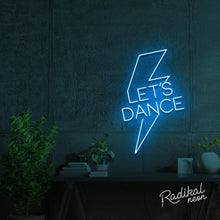 Load image into Gallery viewer, &quot;Let’s Dance&quot; Bowie Neon Sign - Light Blue
