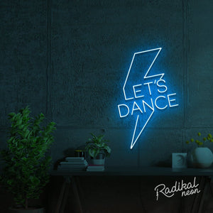 "Let’s Dance" Bowie Neon Sign - Light Blue