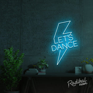"Let’s Dance" Bowie Neon Sign - Pale Blue