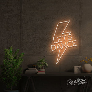 "Let’s Dance" Bowie Neon Sign - Peach Pink