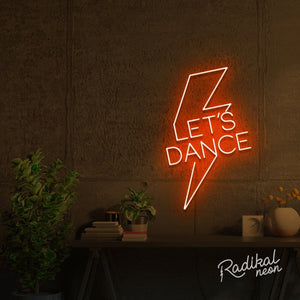 "Let’s Dance" Bowie Neon Sign - Bright Orange