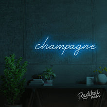 Load image into Gallery viewer, Champagne Neon Sign - Light Blue
