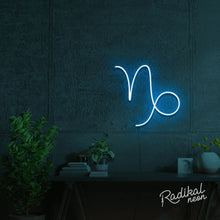 Load image into Gallery viewer, Capricorn Astrology Neon Sign - Light Blue
