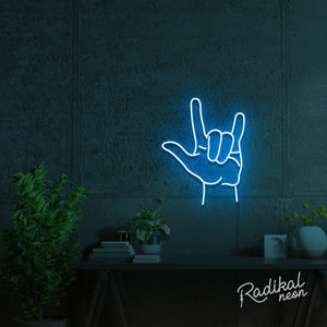 "Rock On!" (Hand) Neon Sign