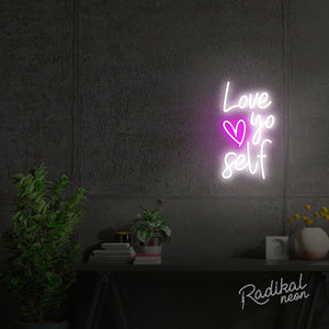 "Love yo-self" Heart Neon Sign