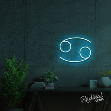 Load image into Gallery viewer, Cancer Astrology Neon Sign - Pale Blue
