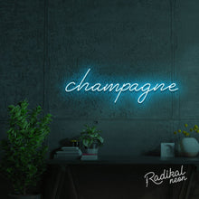 Load image into Gallery viewer, Champagne Neon Sign - Pale Blue
