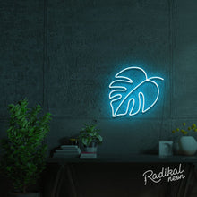 Load image into Gallery viewer, &quot;Greenery&quot; Monstera Leaf Neon Sign
