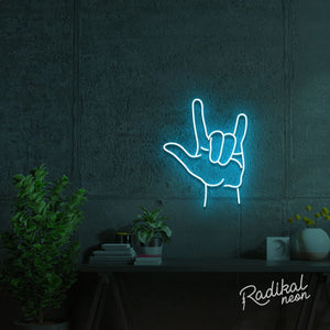 "Rock On!" (Hand) Neon Sign