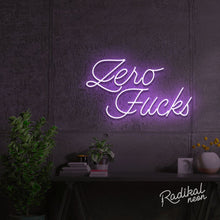 Load image into Gallery viewer, &quot;How many?&quot; Zero Fucks Neon Sign
