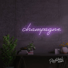Load image into Gallery viewer, Champagne Neon Sign - Pale Purple
