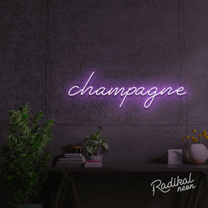 Champagne Neon Sign - Pale Purple