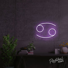 Load image into Gallery viewer, Cancer Astrology Neon Sign - Pale Purple
