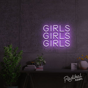 "It's a fact." Girls Girls Girls Neon Sign