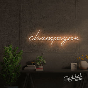 Champagne Neon Sign - Peach Pink