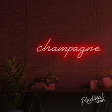 Load image into Gallery viewer, Champagne Neon Sign - Bright Red
