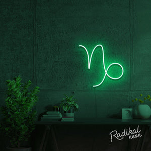 Capricorn Astrology Neon Sign - Teal