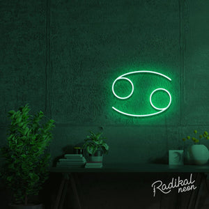 Cancer Astrology Neon Sign - Teal
