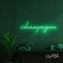 Load image into Gallery viewer, Champagne Neon Sign - Teal
