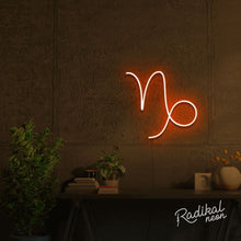 Load image into Gallery viewer, Capricorn Astrology Neon Sign - Bright Orange

