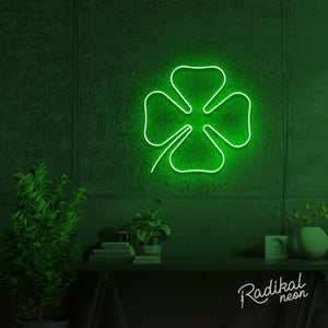 "Luck of the Irish" Four Leaf Clover Neon Sign