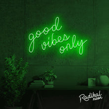 Load image into Gallery viewer, Good Vibes Only Neon Sign
