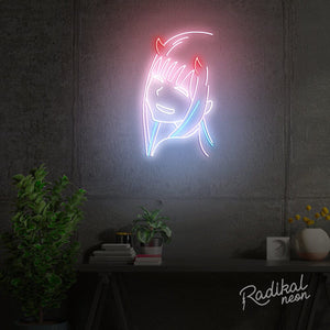 "Zero Two Laughing" Darling in the Franxx Anime Neon Sign